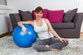 Fitness Girl Pilates Ball Royalty Free Stock Photo