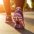 Fitness Girl running at sunset Royalty Free Stock Photo