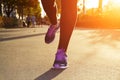 Fitness Girl running at sunset Royalty Free Stock Photo