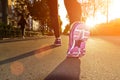 Fitness Girl running at sunset Royalty Free Stock Photo