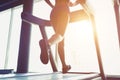 Fitness girl running on treadmill Royalty Free Stock Photo