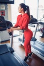 Fitness girl with shaker posing in the gym Royalty Free Stock Photo