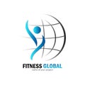 Fitness global logo Royalty Free Stock Photo