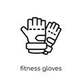 Fitness Gloves icon. Trendy modern flat linear vector Fitness Gloves icon on white background from thin line Gym and fitness coll Royalty Free Stock Photo