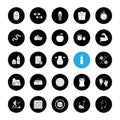 Fitness glyph icons set