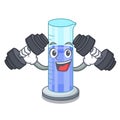 Fitness graduated cylinder with on mascot liquid