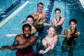 Fitness group doing aqua aerobics Royalty Free Stock Photo