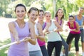 Fitness group playing tug of war Royalty Free Stock Photo