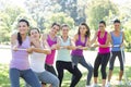 Fitness group playing tug of war Royalty Free Stock Photo