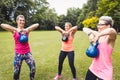 Fitness group working out with kettle bells Royalty Free Stock Photo