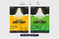 Fitness gym center promotional poster and flyer layout vector for marketing. Gym business advertisement flyer template with yellow