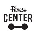 Fitness and Gym center typographic hipster Themed Badge/Label