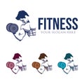 Fitness Gym Exercise Bodybuilder Training Logo Template