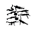 Gymnastics and Fitness Silhouettes Royalty Free Stock Photo