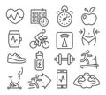 Fitness and Gym line icons