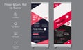 Fitness and Gym Roll Up Banner Template Template Design premium