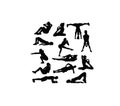 Fitness and Gym Sport Silhouettes Royalty Free Stock Photo