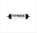 fitness and gymnastic barbell weightlifting sport vector icon logo design