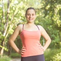 Fitness Happy Healthy Young Woman Outdoor Royalty Free Stock Photo