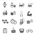 Fitness and health icon set