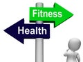 Fitness Health Signpost Shows Healthy Lifestyle Royalty Free Stock Photo
