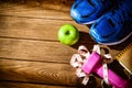 Fitness, healthy and active lifestyles Concept, dumbbells, sport Royalty Free Stock Photo