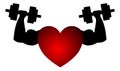 Fitness heart isolated