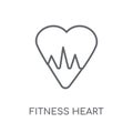 fitness Heart linear icon. Modern outline fitness Heart logo con