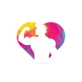 Fitness heart shape concept logo