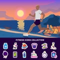 Fitness Icons Collection Royalty Free Stock Photo