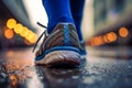 Fitness journey, Close-up of runner\'s feet, embracing sports and healthy lifestyle