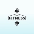 Fitness Lab Fitness logo design. Dumbbell icon Vector logo design template Royalty Free Stock Photo