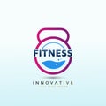 Fitness Lab Fitness logo design. Dumbbell icon Vector logo design template idea Royalty Free Stock Photo