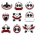 Fitness labels and icons set. Vector