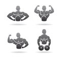 Fitness labels and icons set. Vector