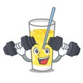 Fitness lemonade character cartoon style Royalty Free Stock Photo