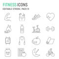 Fitness line icon set Royalty Free Stock Photo