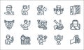 fitness line icons. linear set. quality vector line set such as hand grip, sportswoman, coach, exercise, planning, strong, healthy