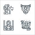 fitness line icons. linear set. quality vector line set such as winner, boxing, strong