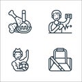 fitness line icons. linear set. quality vector line set such as gym bag, bodybuilding, heart rate