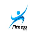 Fitness logo with abstract healthy body wellness icon. Vector illustration