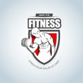 Fitness logo template. Gym club logotype. Sport Fitness club creative concept.