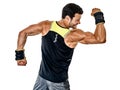 Fitness man cardio boxing exercises isolated Royalty Free Stock Photo