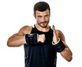 Fitness man cardio boxing exercises isolated Royalty Free Stock Photo