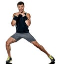 Fitness man cardio boxing exercises isolated Royalty Free Stock Photo