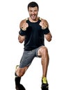 Fitness man cardio boxing exercises isolated Royalty Free Stock Photo