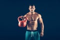 Fitness man doing a weight training by lifting Royalty Free Stock Photo