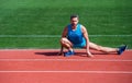 Fitness man. fitness gym outdoor. muscular athletic guy training. sport. male stretch muscles. sportsman relax. athlete Royalty Free Stock Photo