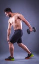 Fitness man with sports dumbbells Royalty Free Stock Photo