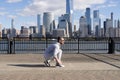 Fitness man tie shoelaces outdoor. Fitness man tying lace of sports shoes. Athlete getting ready for workout wearing